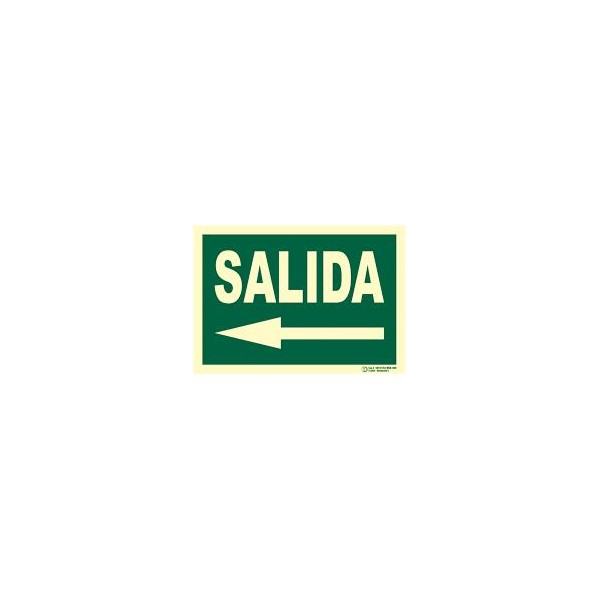 SEÑAL SALIDA FOTOLUMINESCENTE 400*100 MMM IZQUIERA