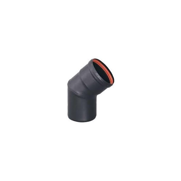 CODO NEGRO ESTUFA PELLET 80MM 45º