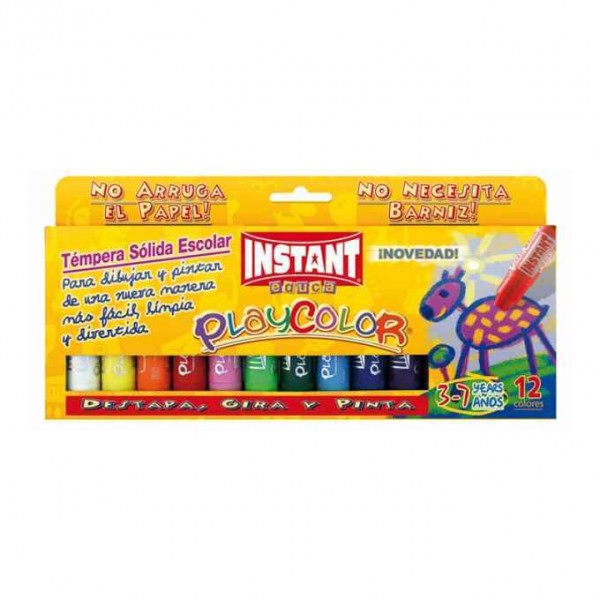 TEMPERAS SOLIDAS PLAYCOLOR 12 COLORES DE 10GM