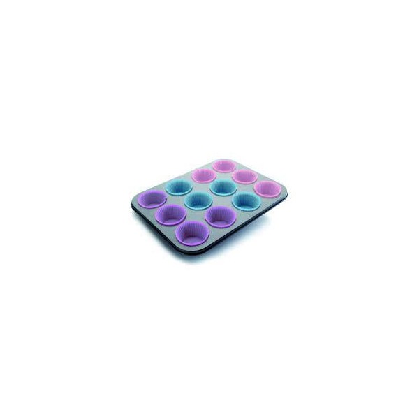 MOLDE MUFFIN MAGDALENAS 12 CAVIDADES+12MOLDES SILI