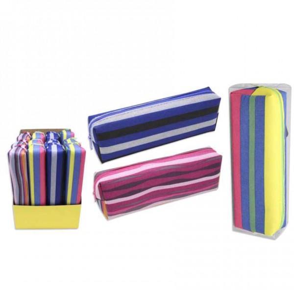 ESTUCHE PORTATODO CUADRADO RAYAS POESSA