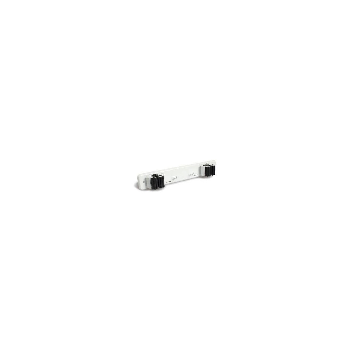 CUELGA ESCOBAS DOBLE + 2 GANCHOS GRIS