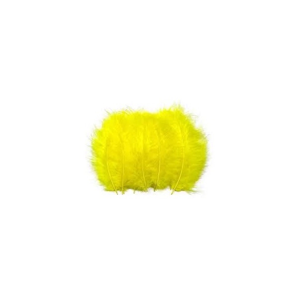 PLUMA MARABU 15*6CM AMARILLO BOLSA 100UNI