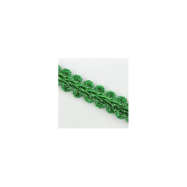 CINTA PASAMANERIA METALIZADA VERDE 25MTR 0.8CM