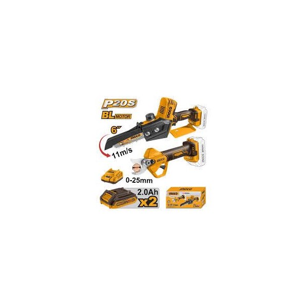 KIT SIERRA Y TIJERA A BATERIA 20V +2AH INGCO BRUSL