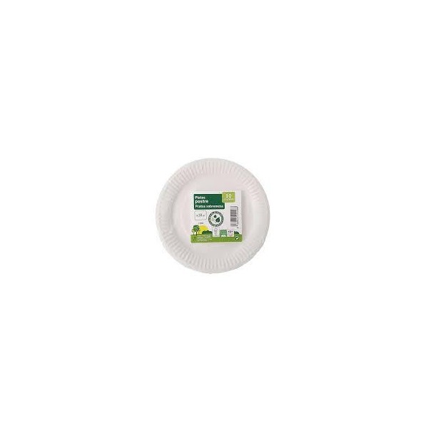 PLATO DESECHABLE CARTON 10 UNID 23 CENTIMETROS