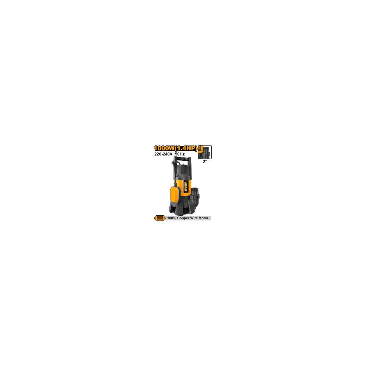 BOMBA ACHIQUE ELECTRICA INGCO 1000W AGUAS NEGRAS