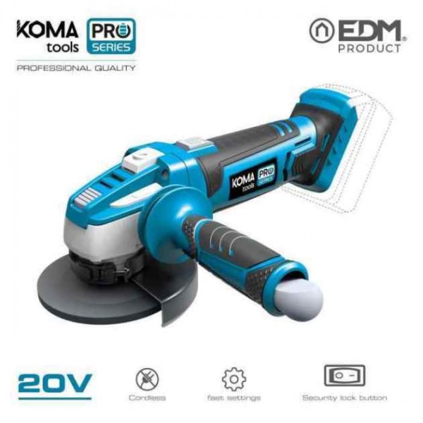 AMOLADORA BATERIA KOMA 20V SIN BATERIA Y CARGADOR