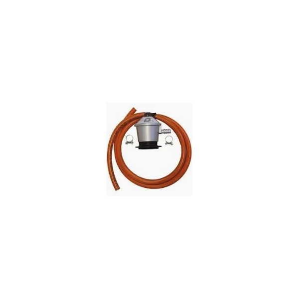 KIT MANGUERA GOMA BUTANO 1.5MT + ABRAZA + REGULADR
