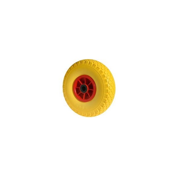 RUEDA CARRETILL ALMACEN MACIZA 26CM EJE DE 20MM