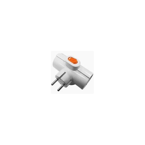 LADRON CLAVIJA TRIPLE TT 16A 250V CON INTERRUPTOR