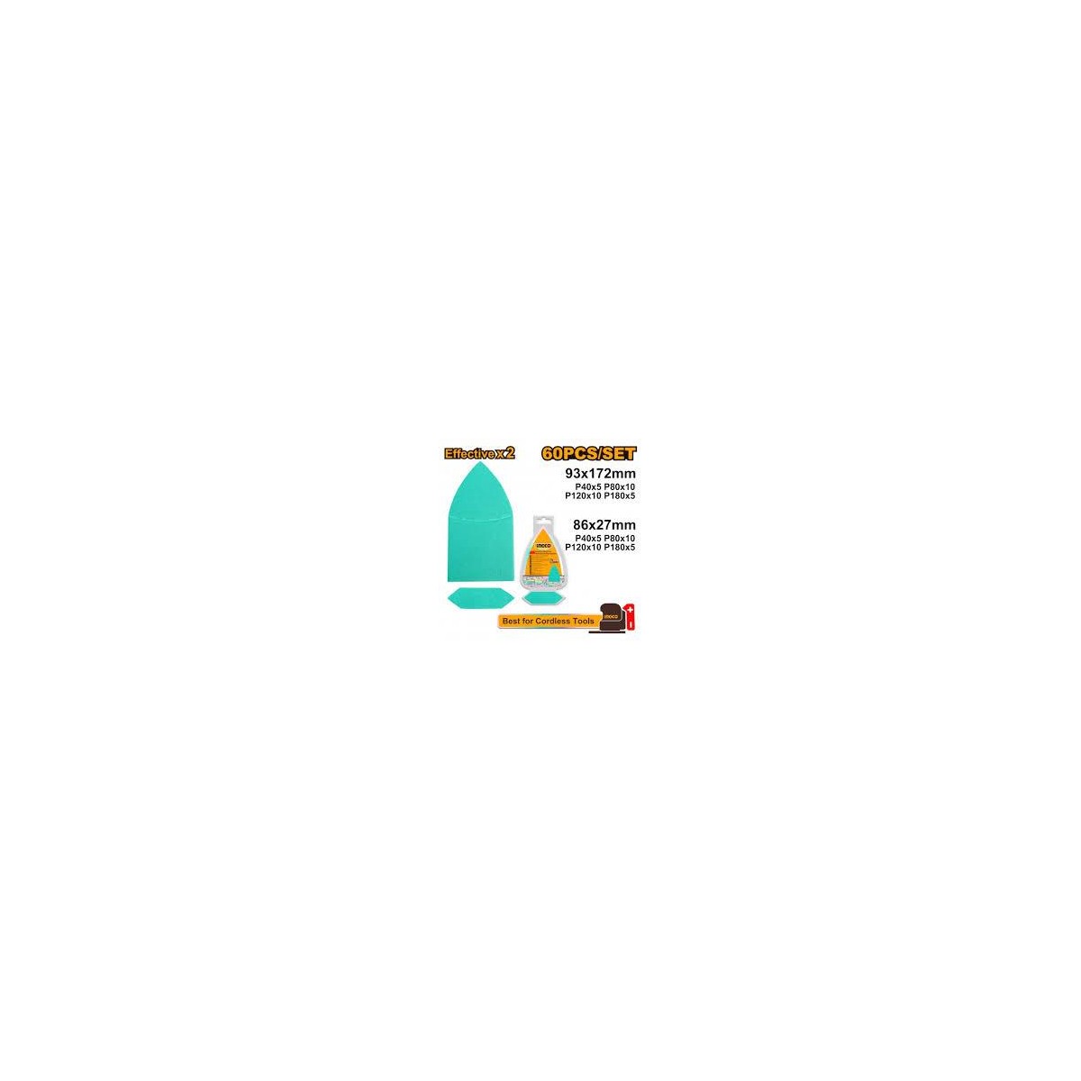 LIJA DELTA SET DE 60 UNIDADES INGCO 93*172 86-27