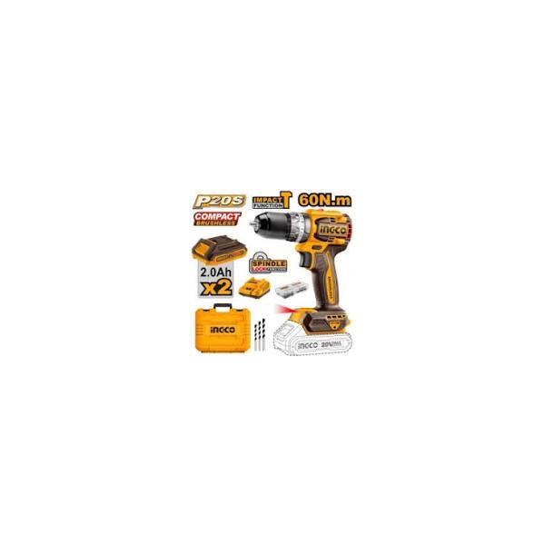 ATORNILLADOR PERCUTOR BRUSHLES 66NM 20V  INGCO