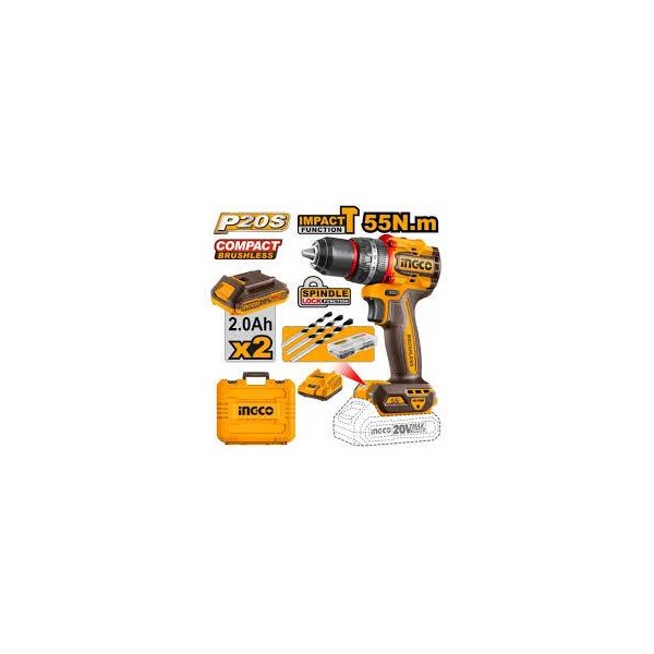 ATORNILLADOR BRUSHLES 55NM 20V  INGCO