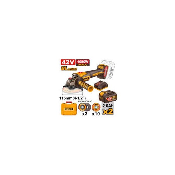 AMOLADORA 115 1080W 42V  INGCO OFERTA