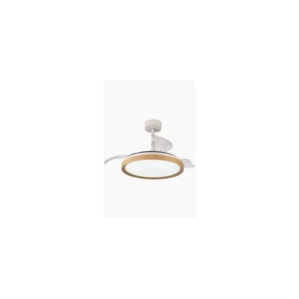 VENTILADOR TECHO MADERA C/ LUZ MISTRAL RETRACTIL