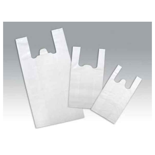 BOLSA CAMISETA BLANCA 42*55 AZUL RECICLADA 1KG