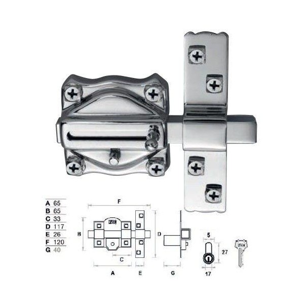 CERRADURA FAC 428R/65 NIQUEL