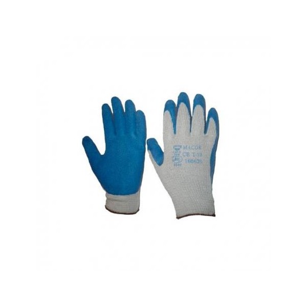 GUANTE LATEX RUGOSO AZUL T-7