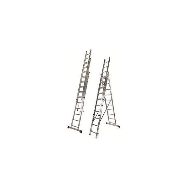 ESCALERA ALUMINIO TRES TRAMOS 3*9 PELDAÑOS
