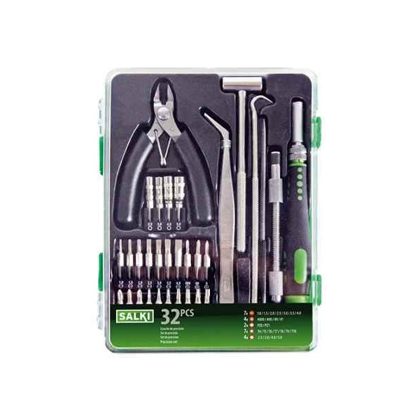 KIT MINI DESTORNILLAORES Y HERRAMIENTAS 32P SALKI