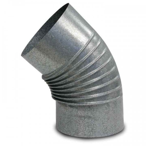 CODO GALVANIZADO HUMO 110MM 45º