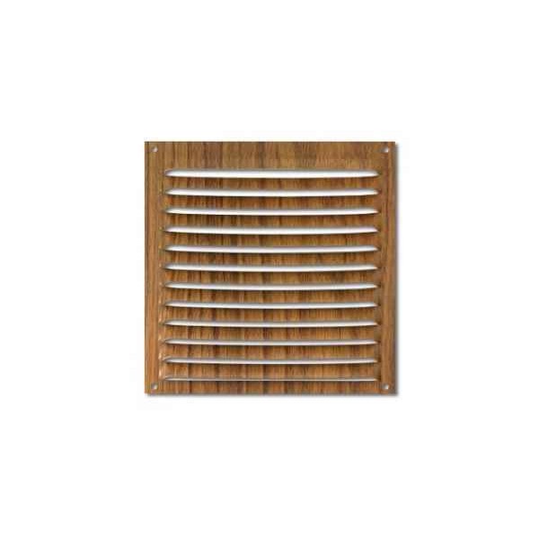 REJILLA ALUMINIO HUMO COLOR MADERA CLARA 20*20