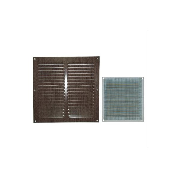 REJILLA ALUMINIO HUMO COLOR MADERA WENGE 20*20