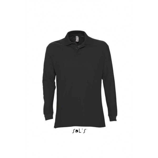 POLO MANGA LARGA NEGRO MARCA T-XL