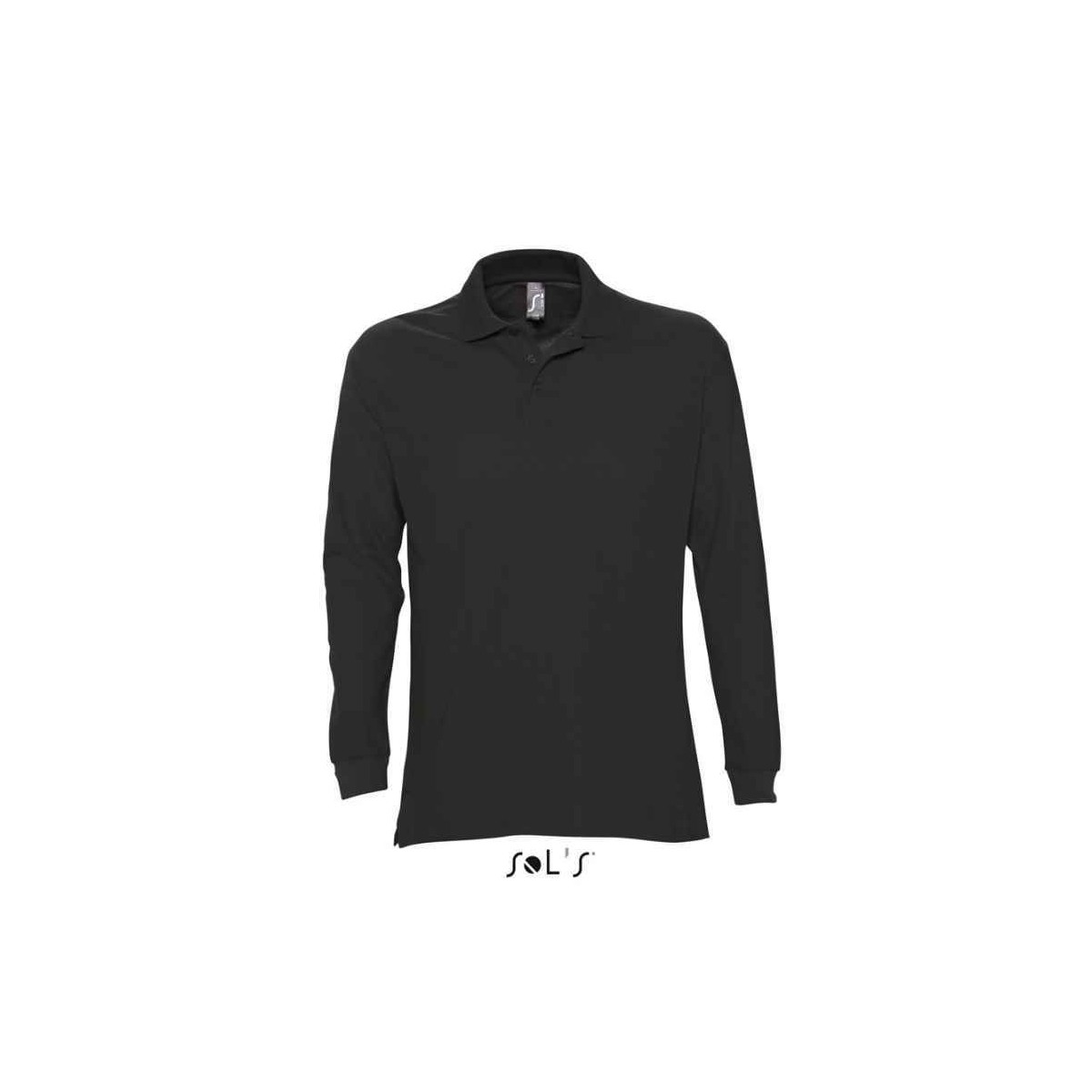 POLO MANGA LARGA NEGRO MARCA T-XL