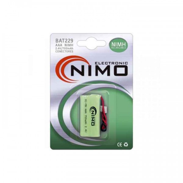 BATERIA RECARGABLE AAA 2.4V/700MAH CONECTOR NIMO