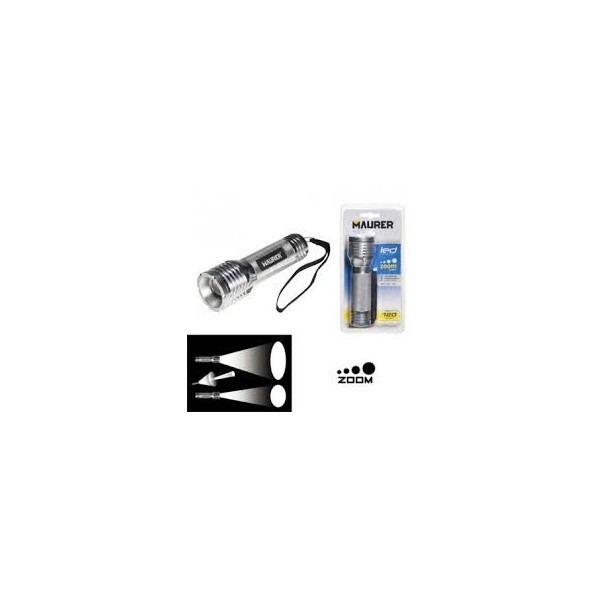 LINTERNA ALUMINIO 17 LEDS ZOOM MAURER