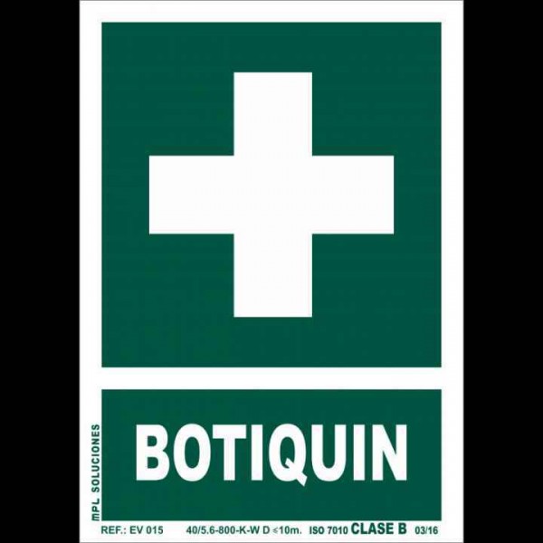 SEÑAL BOTIQUIN FOTOLUMINESCENTE 297*210 MMM