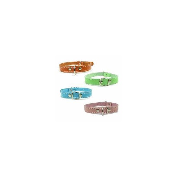 COLLAR CUERO PARA PERROS 15*35 COLORES SURTIDOS