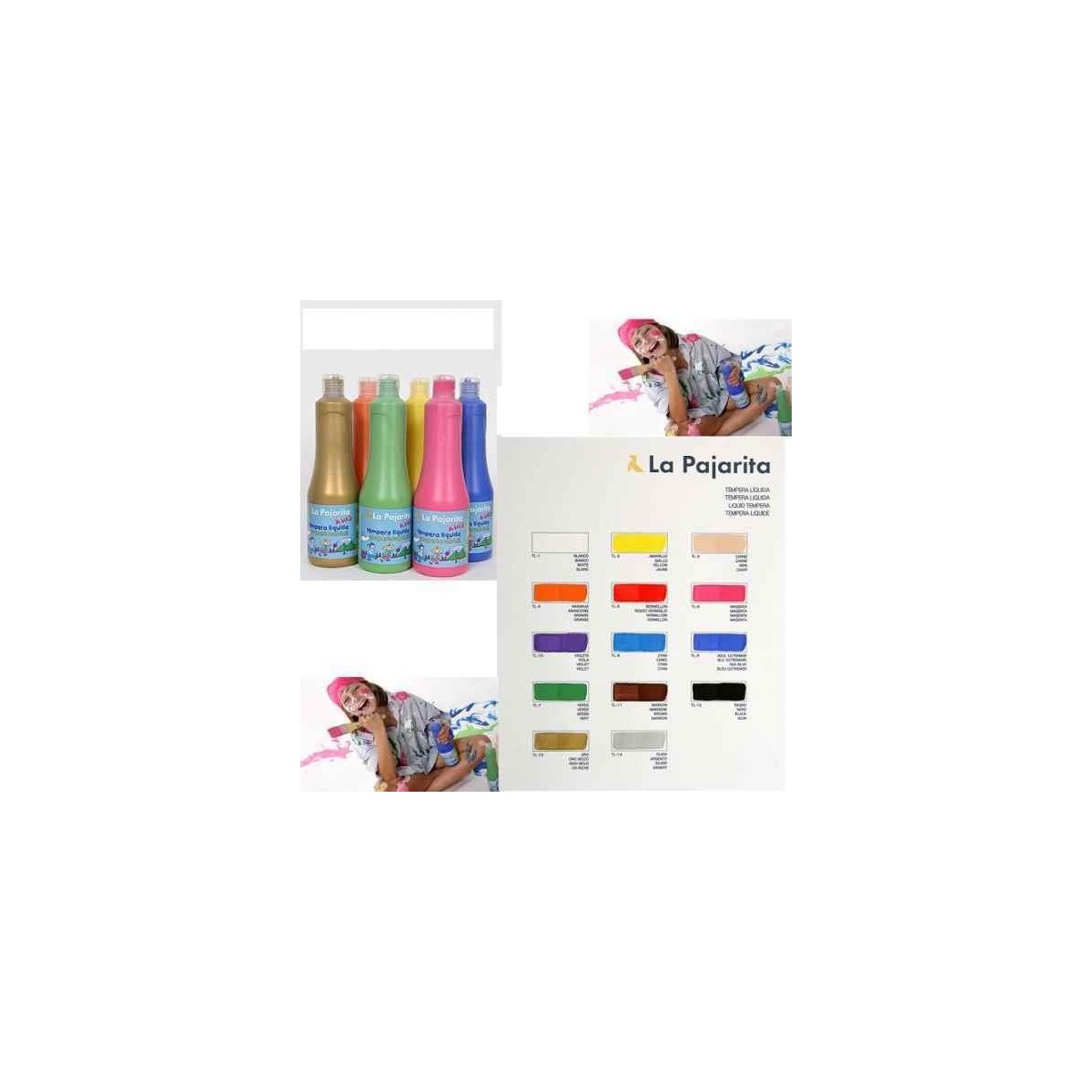 TEMPERA LIQUIDA 500 ML LA PAJARITA VERDE TL-7