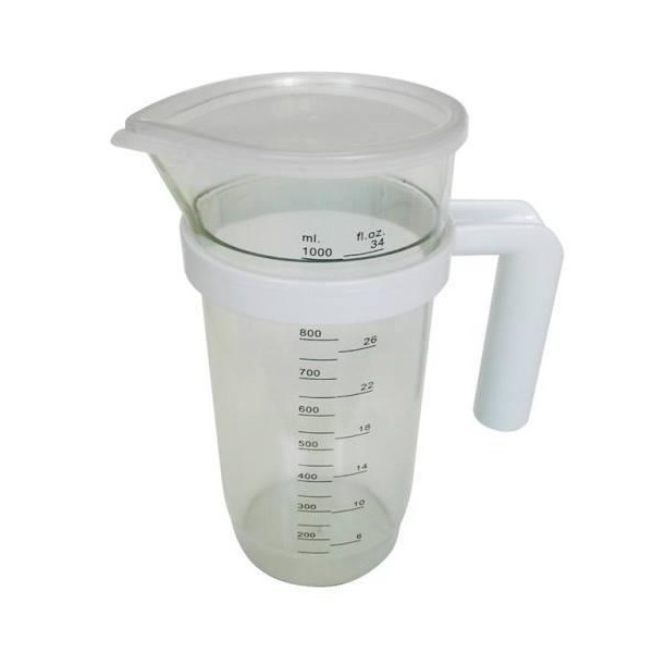 JARRA MEDIDORA  PLASTICO CON TAPA 1 LT