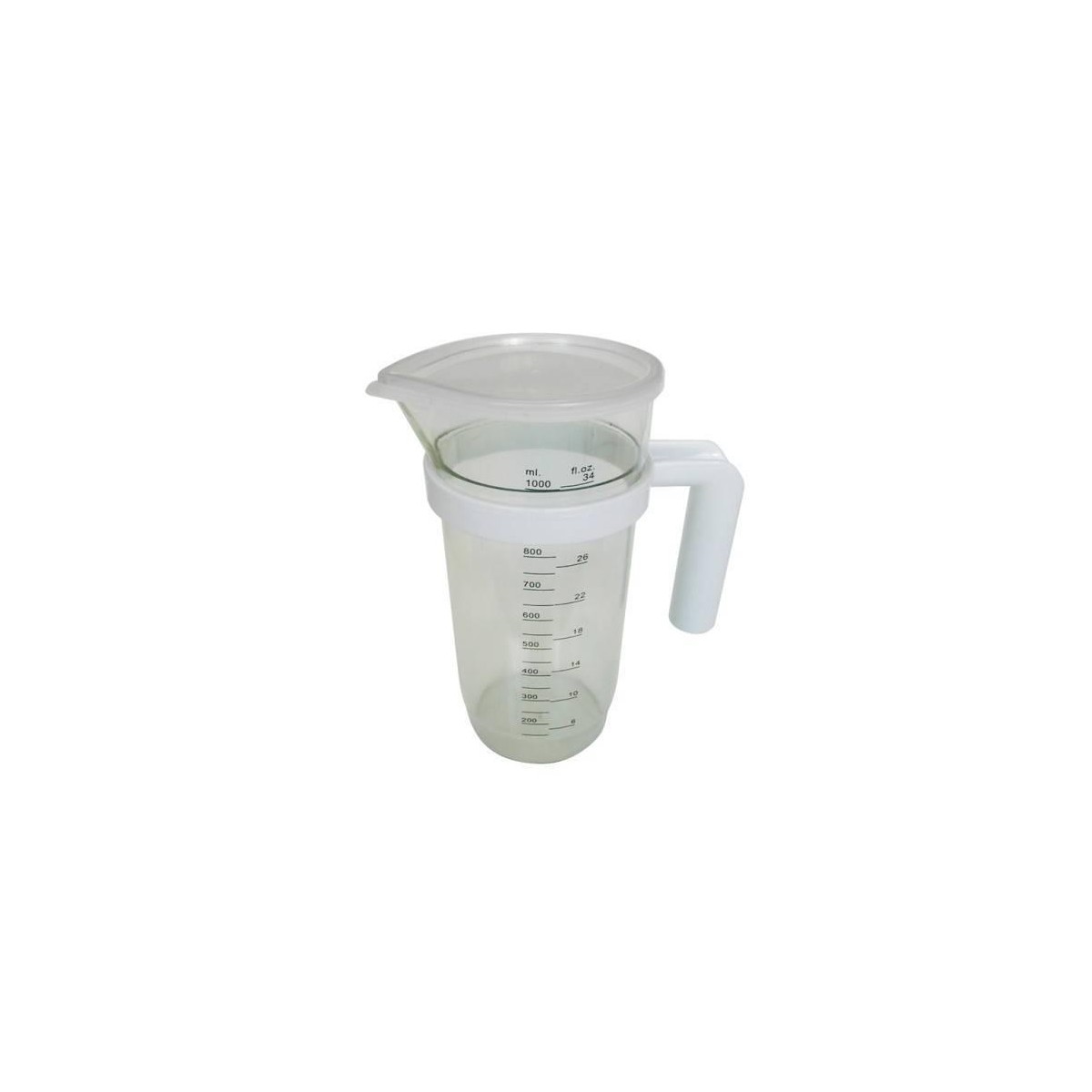 JARRA MEDIDORA  PLASTICO CON TAPA 1 LT