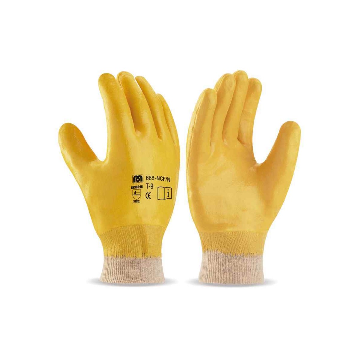 GUANTE ALGODON NITRILO AMARILLO T9