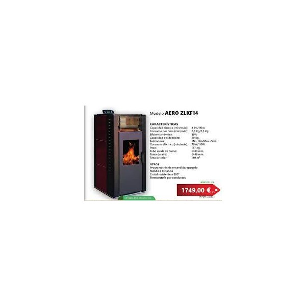 ESTUFA PELLET 14KW AERO BLANCA O ROJA