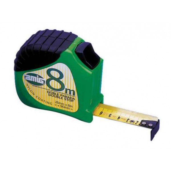 FLEXOMETRO 8*25 DOBLE PARADA VERDE AMIG