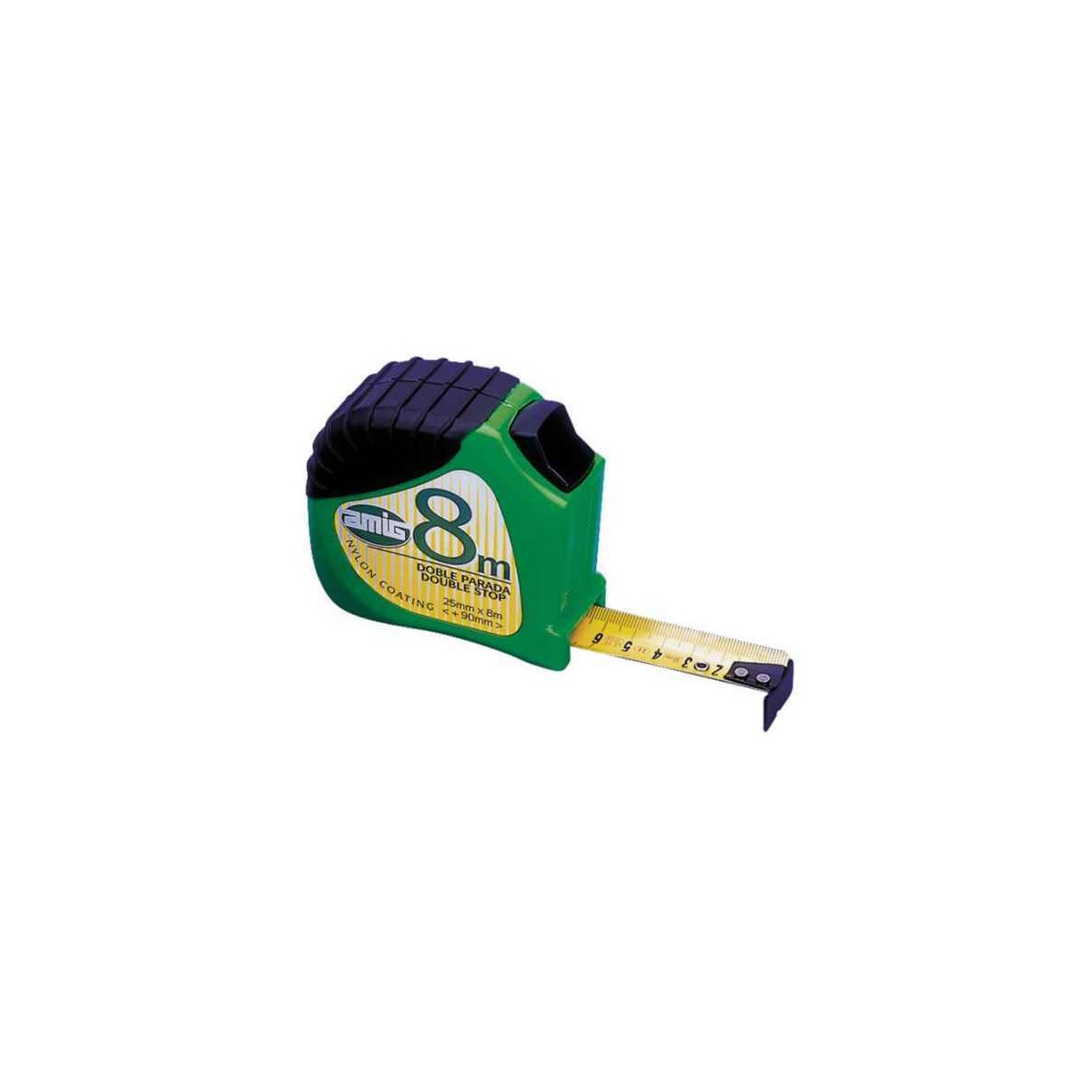 FLEXOMETRO 8*25 DOBLE PARADA VERDE AMIG