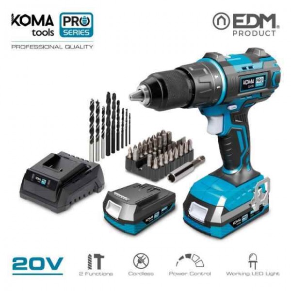 ATORNILLADOR PERCUTOR KOMA PROFESIONAL 20V 2BAT