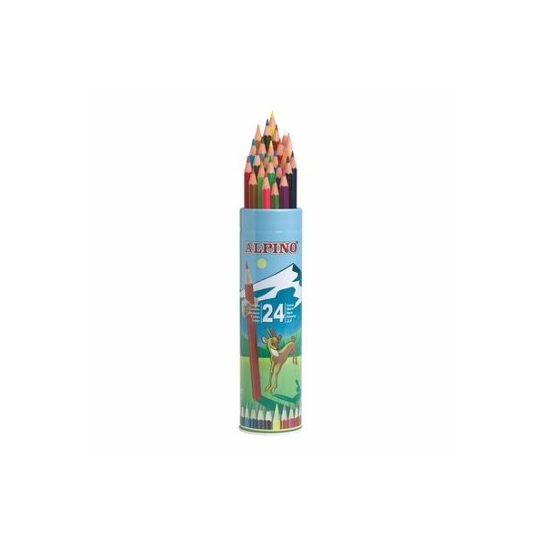 LAPICES COLORES ALPINO TUBO 24 UNI METALICO