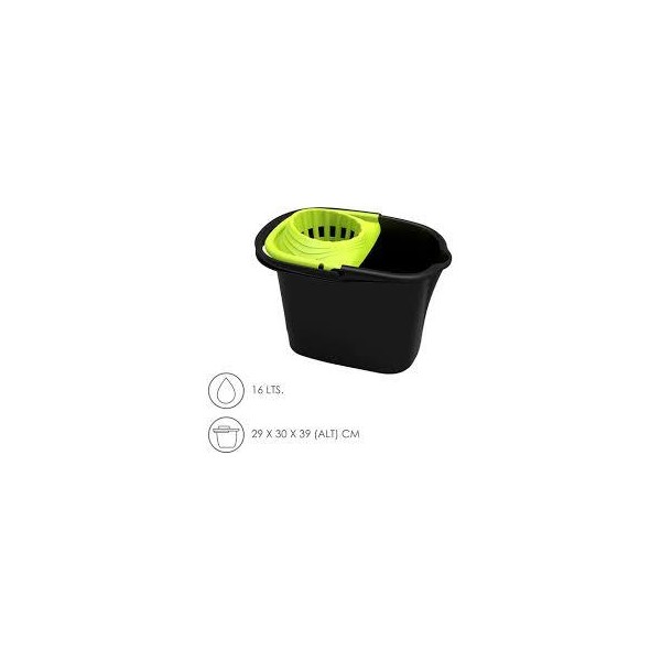 CUBO FREGONA CON ESCURRIDOR RECTANGULAR 16 LT