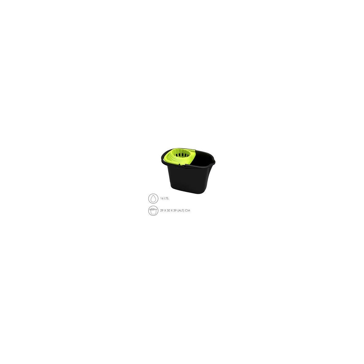 CUBO FREGONA CON ESCURRIDOR RECTANGULAR 16 LT